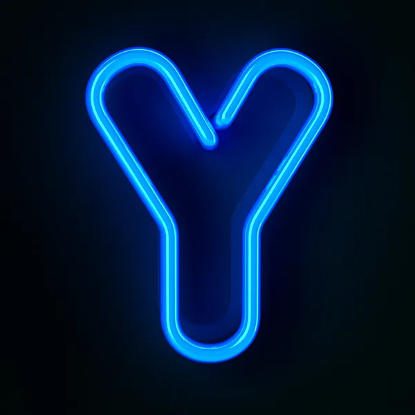 Neon Sign betű Y — Stock Fotó