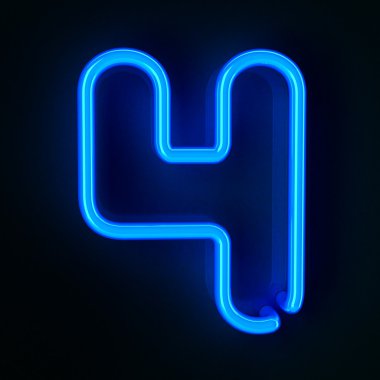 Neon Sign Number Four clipart