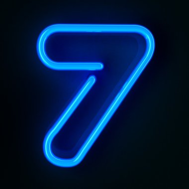 Neon Sign Number Seven clipart