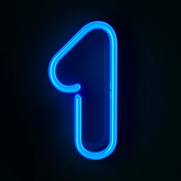 Neon teken nummer één — Stockfoto