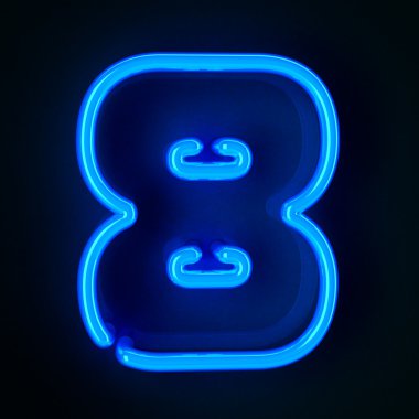 Neon Sign Number Eight clipart