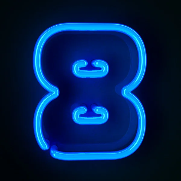 Neon znak numer osiem — Zdjęcie stockowe