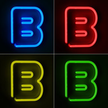 Neon Sign Letter B clipart