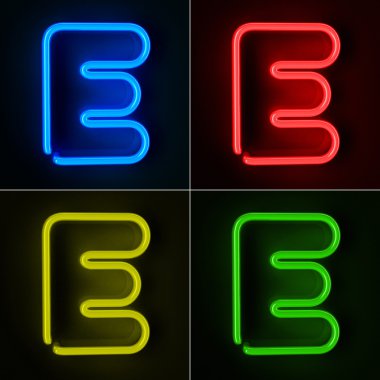 Neon Sign Letter E clipart