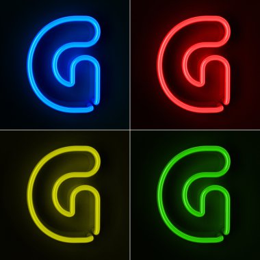 Neon Sign Letter G clipart