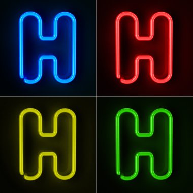 neon tabela h harfi