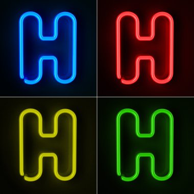 Neon Sign Letter H clipart