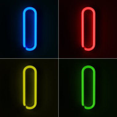 Neon Sign Letter I clipart