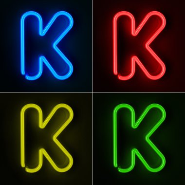 Neon Sign Letter K clipart