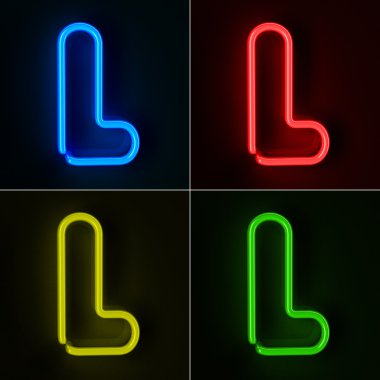 Neon Sign Letter L clipart