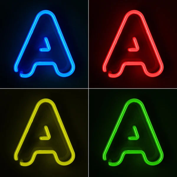 Neon Sign Letter A — Stock Photo, Image