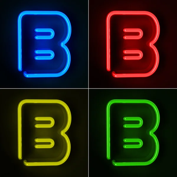 Lettera al neon segno B — Foto Stock