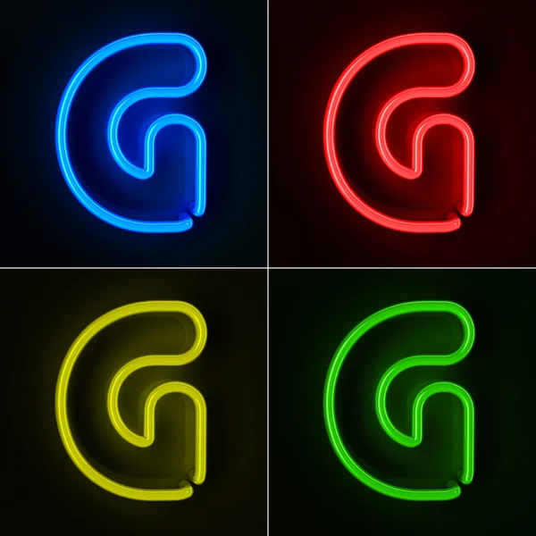 Neon işareti harf g — Stok fotoğraf