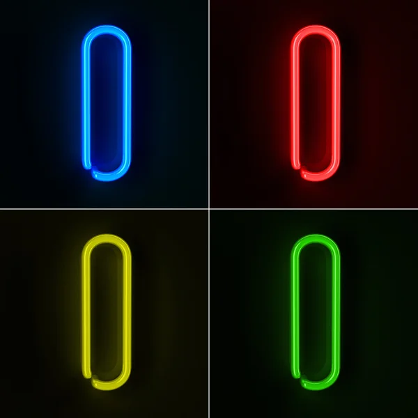 Neon teken de letter i — Stockfoto