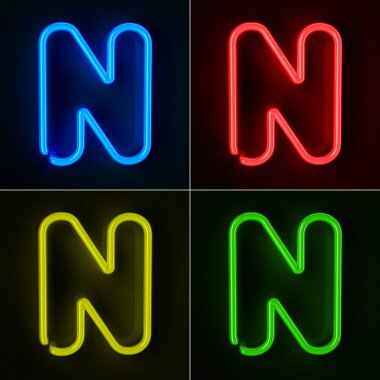 Neon Sign Letter N clipart