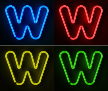 Neon işareti w harfi