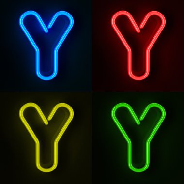 Neon Sign Letter Y clipart