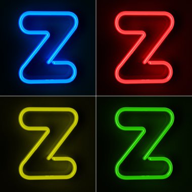 Neon Sign Letter Z clipart