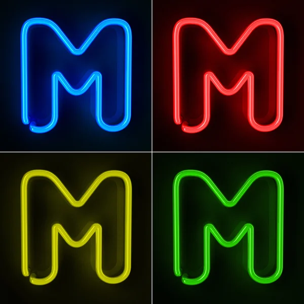 Neon Sign levél M — Stock Fotó