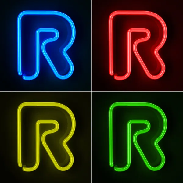 Neon işareti harf r — Stok fotoğraf