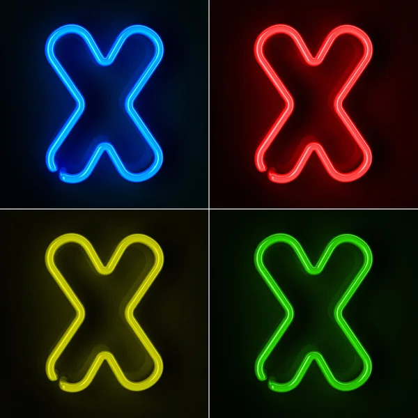 Carta de sinal de néon X — Fotografia de Stock