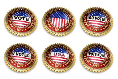 Barack Obama Presidential Election 2012 Buttons clipart