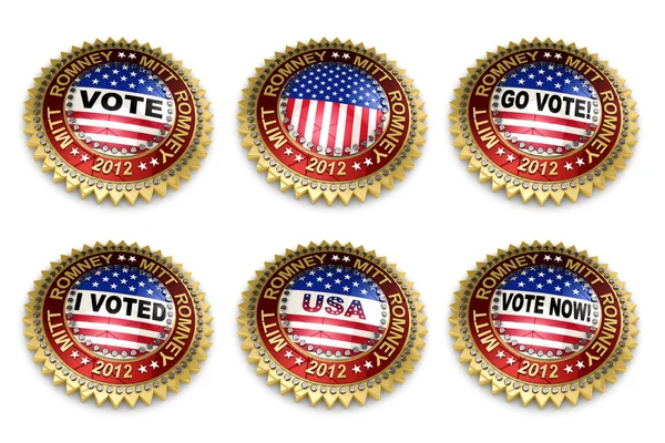 Mitt romney κουμπιά προεδρικές εκλογές 2012 — Φωτογραφία Αρχείου