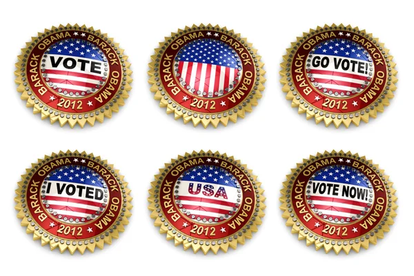 Barack obama başkanlık seçimleri 2012 düğmeleri — Stok fotoğraf
