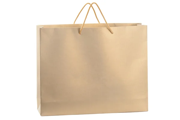 Gold paper shopping bag — Stock Photo, Image