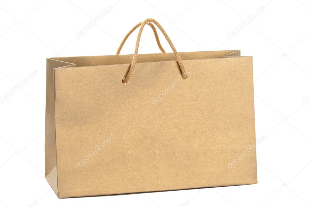 Gold paper shopping bag
