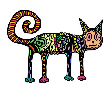 Colorful cat clipart