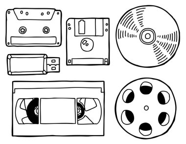 Media set clipart