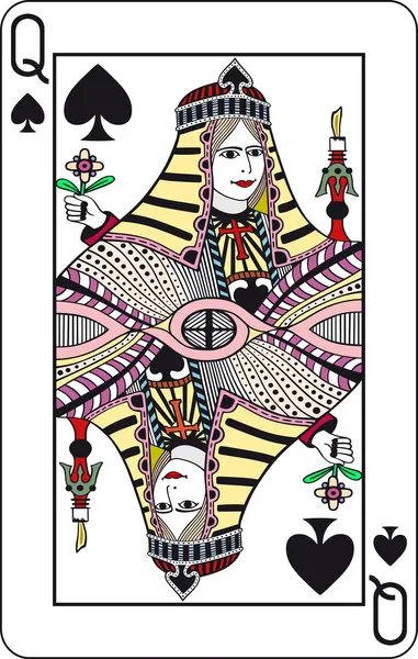 Königin als Spielkarte — Stockvektor