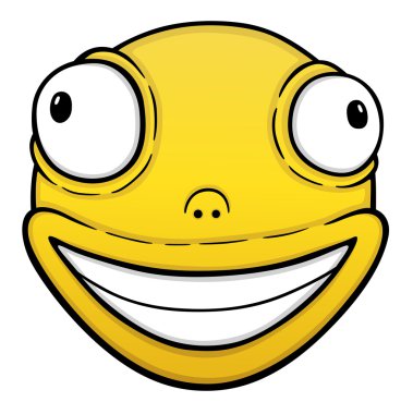 Orange crazy smile clipart