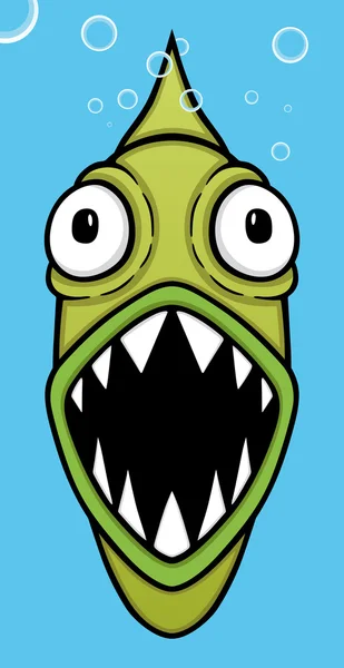 Groene piranha — Stockvector