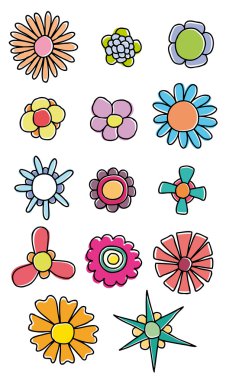 Colorful flowers clipart