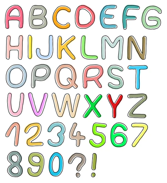 Kleurrijke lettertype — Stockvector