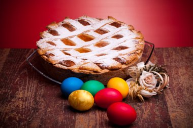 Italian Pastiera And Easter Eggs clipart