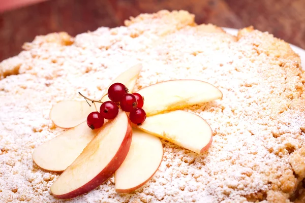 Oben auf Apfelkuchen — Stockfoto