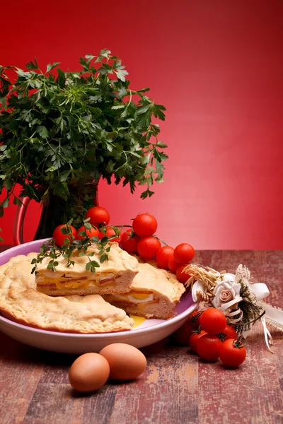 Húsvéti receptek: Olasz Pizza Rustica — Stock Fotó