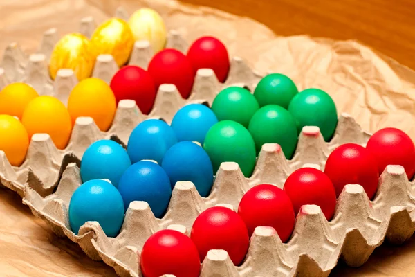 Egg Crate With Easter Eggs — Stock Photo, Image