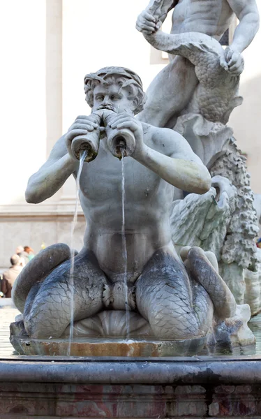 Mramor triton - fontána Moor, Řím — Stock fotografie