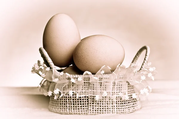Stillleben mit Eiern — Stockfoto