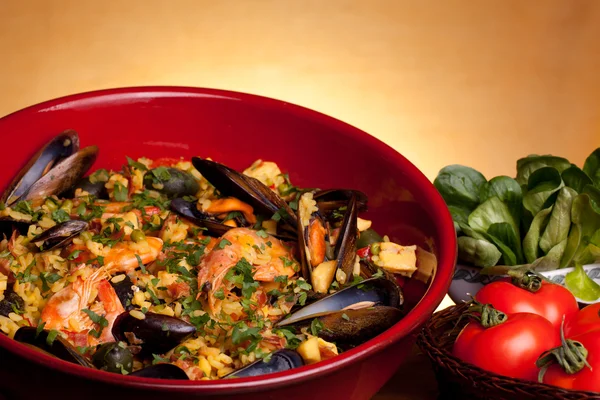 Spaanse recepten - paella — Stockfoto
