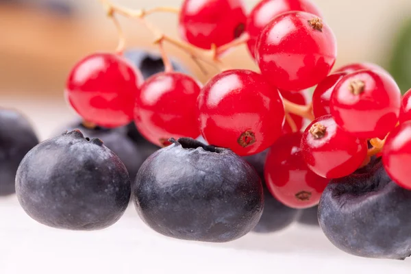 Closeup Of Blueberries And Redcurrants — Stock Photo, Image