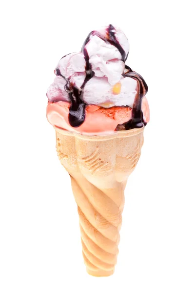Cono con helado de frutas —  Fotos de Stock