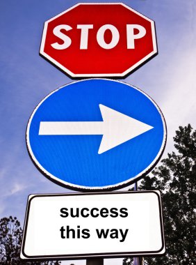 Traffic sign saying Success This Way clipart