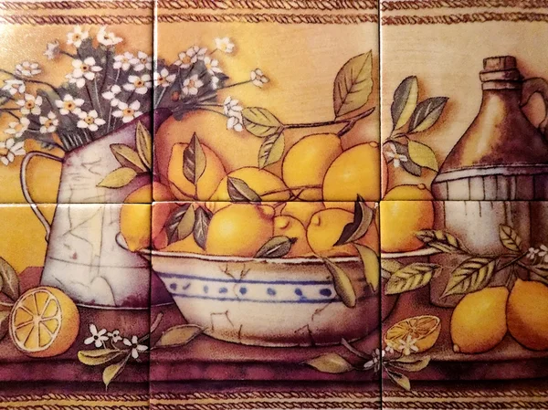 stock image Tile Still Life Of Lemons