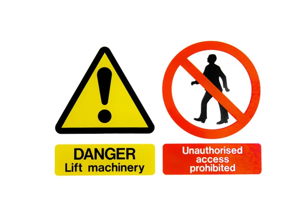 stock image Two Warning Hazard Signs