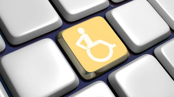 Клавиатура (подробнее) с ключом для инвалидной коляски — стоковое фото